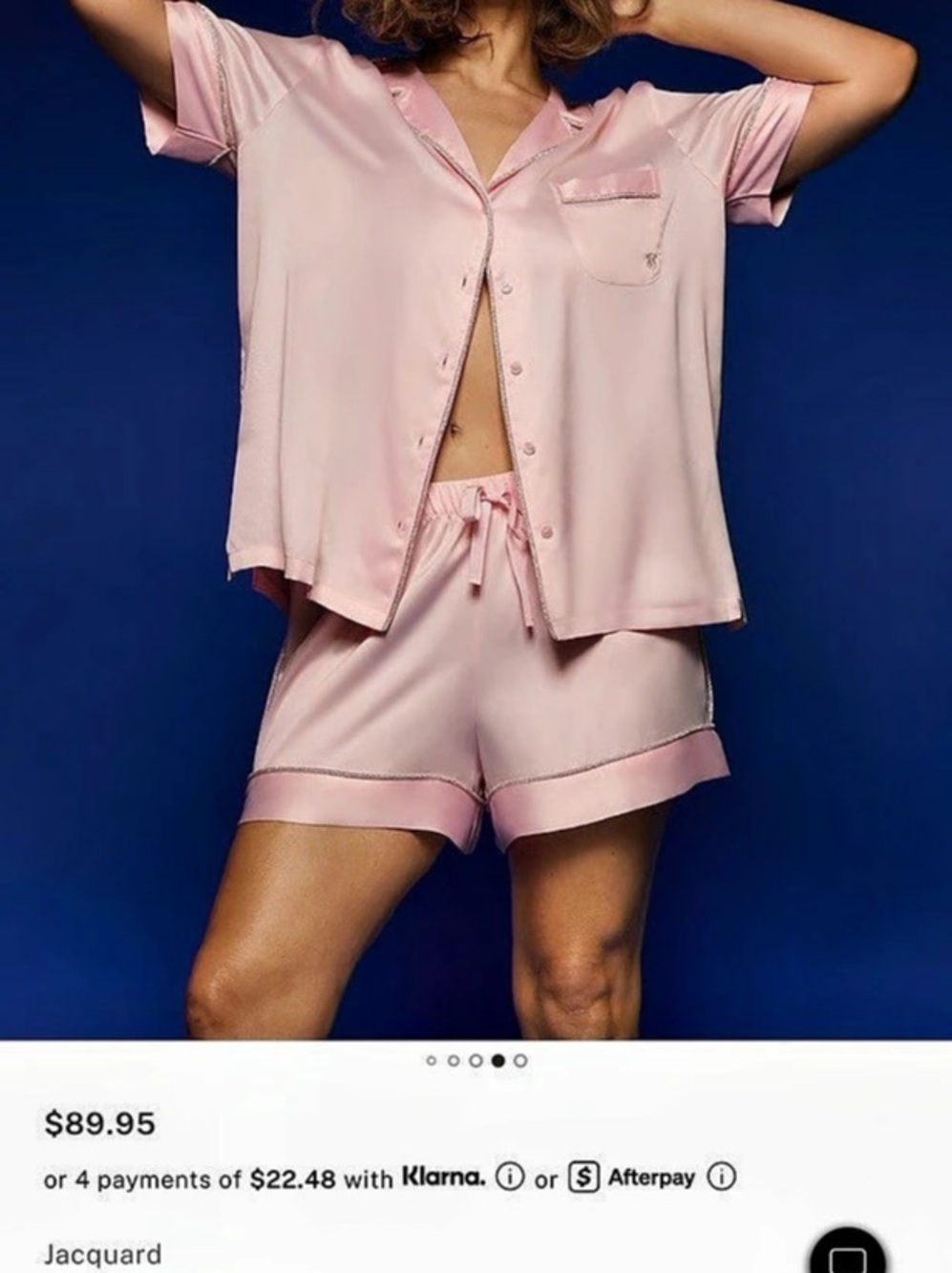 Victoria's Secret Signature Satin Shine Short Pajama Set Pink Short Pajama Set